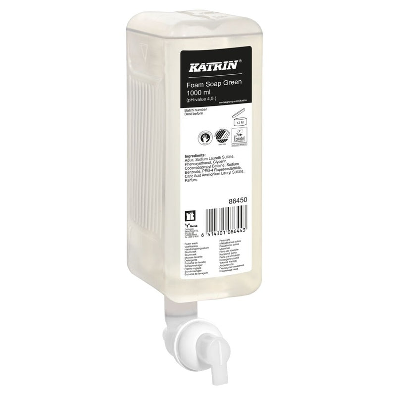 Skumsæbe, Katrin, Touchfree, refill, 1 l, grøn