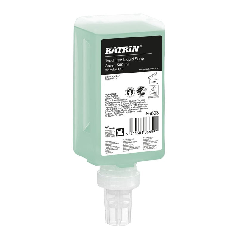 Cremesæbe, Katrin, Touchfree, Refill Touchfree, 500 ml, grøn