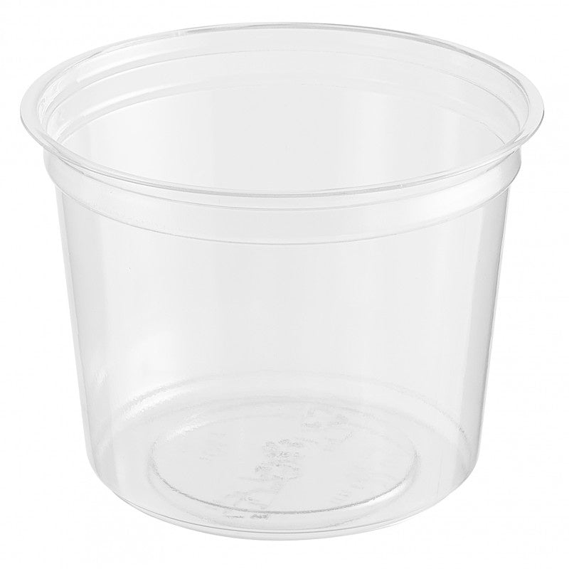 Plastbakke, Deli Pot, Rund, Ø 101, højde 76, RPET, transparent, 400 ml, karton a 396 stk, Fødevaregodkendt