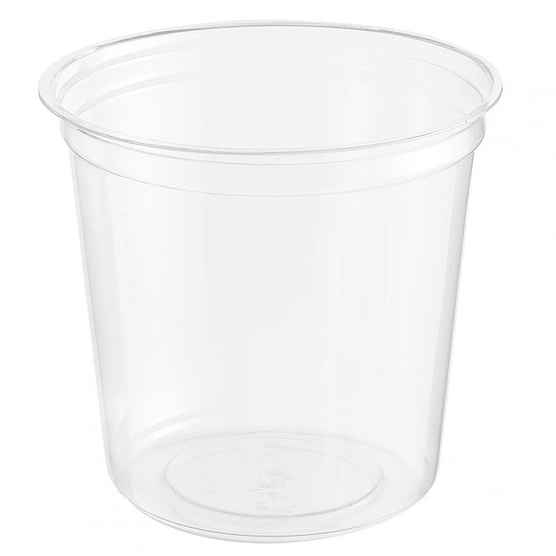 Plastglas, Deli Pot, Rund, Ø 101, højde 95, RPET, transparent, 470 ml, karton a 396 stk, Fødevaregodkendt
