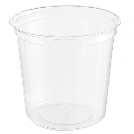 Plastglas, Deli Pot, Rund, Ø 101, højde 95, RPET, transparent, 470 ml, karton a 396 stk, Fødevaregodkendt