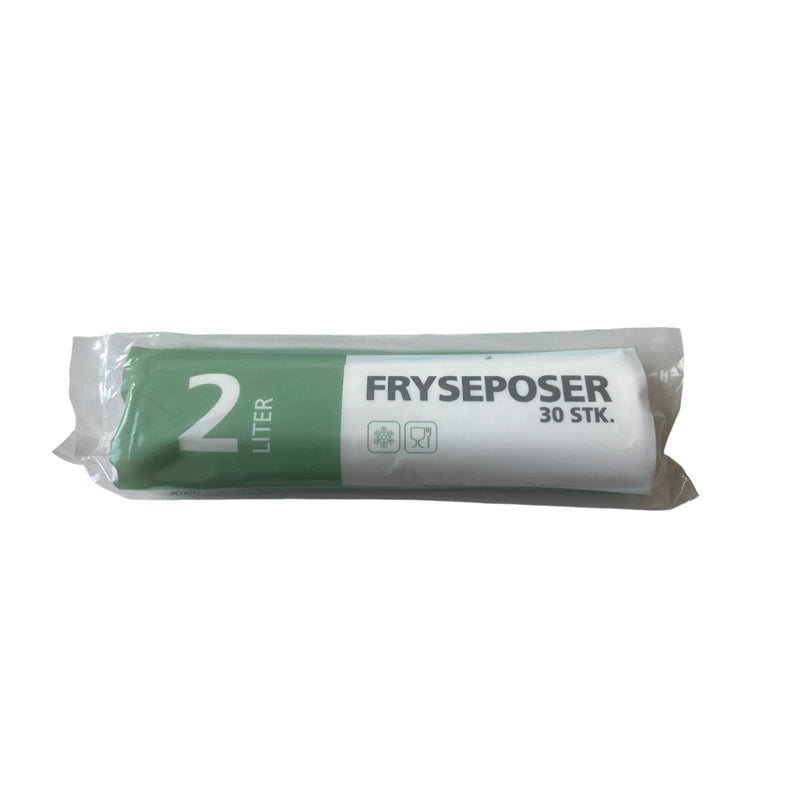 Fryseposer, 32 µm, 150 x 340 mm, LD-PE, transparent, 2 l, rulle a 30 stk, Fødevaregodkendt