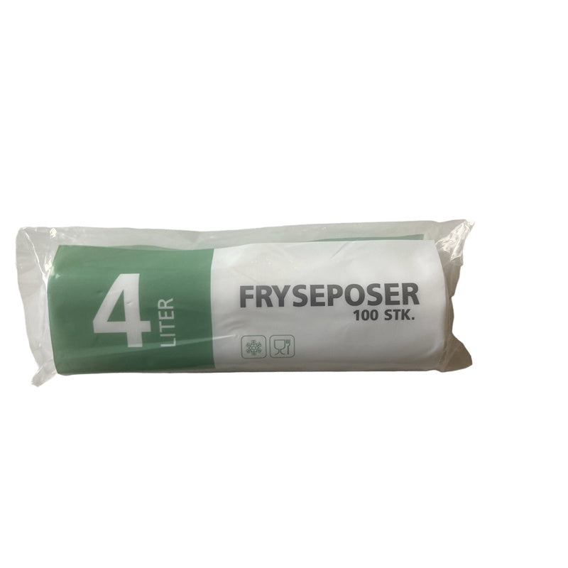 Fryseposer, 32 µm, 200 x 390 mm, LD-PE, transparent, 4 l, rulle a 100 stk, Fødevaregodkendt