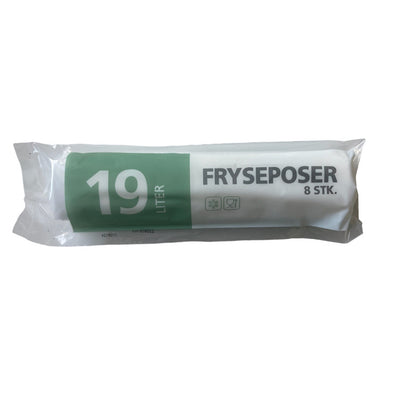 Fryseposer, 32 µm, 350 x 600 mm, LD-PE, transparent, 19 l, rulle a 8 stk, Fødevaregodkendt
