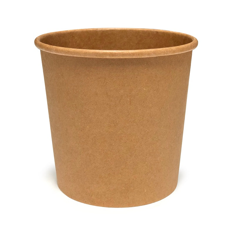 Suppebæger, Rund, 350 ml, udvendig diameter: 90 mm, Kraftpapir, brun, 12 oz, karton a 500 stk, palle 27 kartoner, Fødevaregodkendt