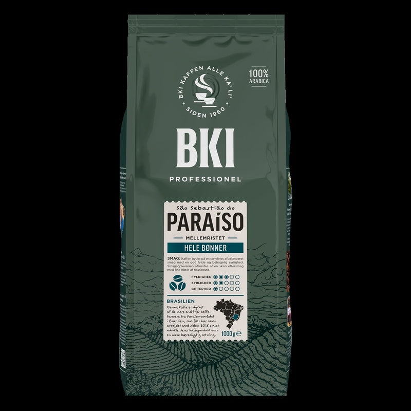 Kaffe helbønner, BKI Paraiso, pose a 1 kg