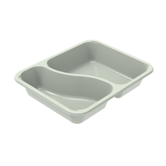 Plastbakke, Færch Evolve, C 2227-2F, 2-rums, 1115 ml, 227x178x43mm, C-PET, grøn, t/ovn & microovn, karton a 360 stk