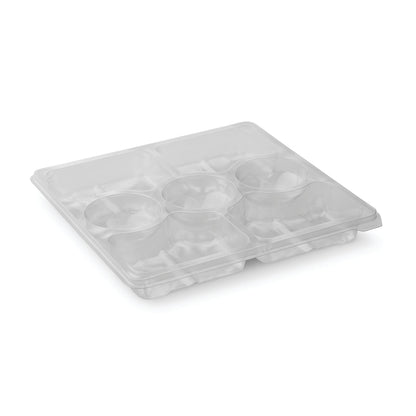 Plastbakke, Plus Pack Zen, 7-rums, Firkantet, 250x250x33mm, RPET, transparent, Tapas/Sushi, pakke a 60 stk