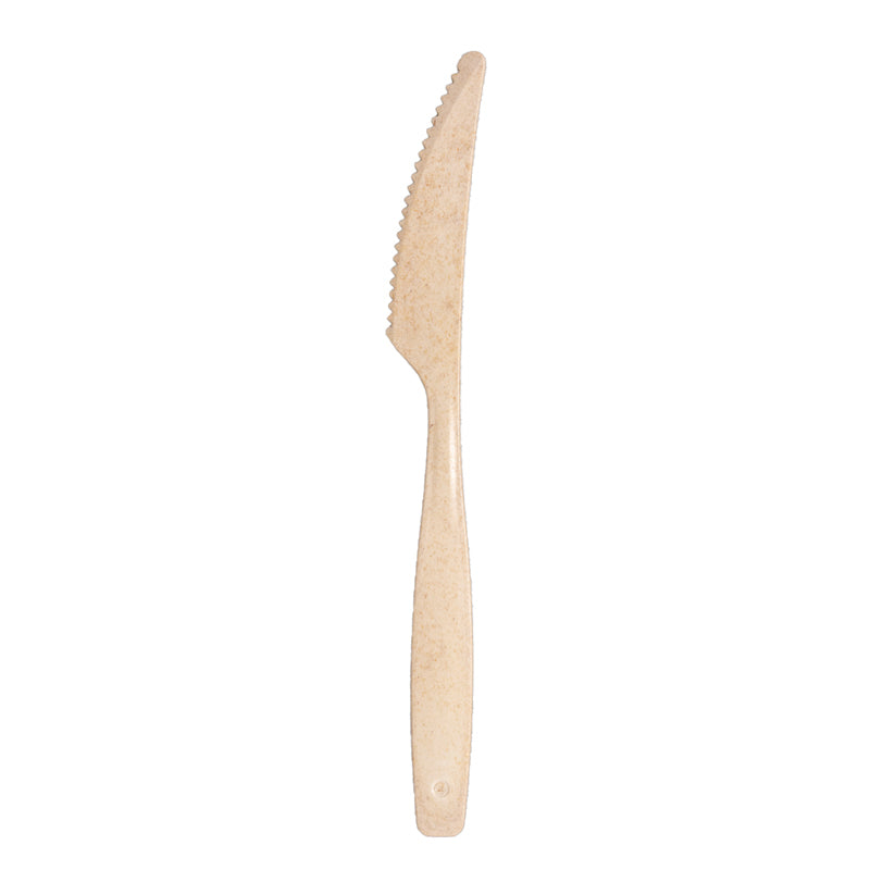 Kniv, Wood fibre/Bioplast laminated, off white, flergangsbrug, pakke med 1050 stk, Fødevaregodkendt