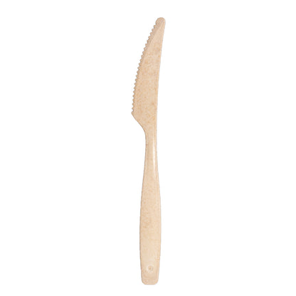 Kniv, Wood fibre/Bioplast laminated, off white, flergangsbrug, pakke med 1050 stk, Fødevaregodkendt