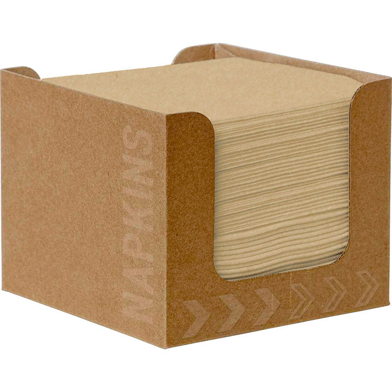 Dispenserserviet , Duni, Dunisoft, 1/4-fold, tissue, brun, 200mmx200mm, pakke a 50 stk