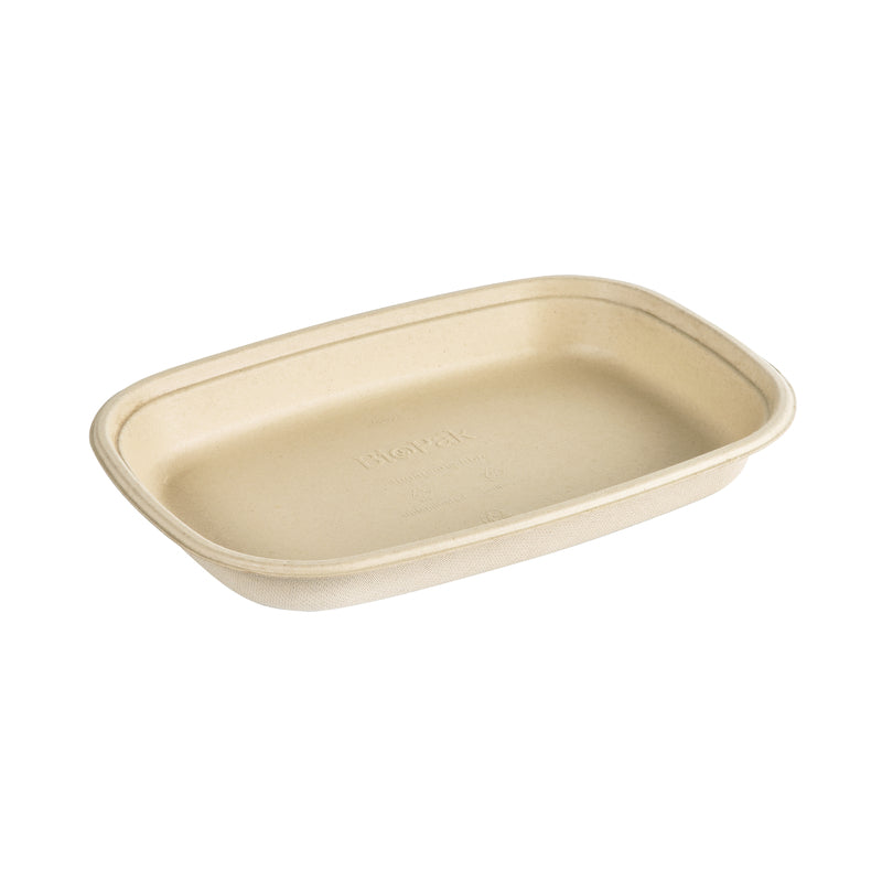 Bagassebakke, Duni, Rektangulær, 800 ml, 249x172x30mm, Sukkerrør, lysebrun, Microwave, pakke a 40 stk