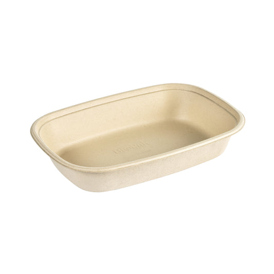 Bagassebakke, Duni, Rektangulær, 1200 ml, 249x172x45mm, Sukkerrør, lysebrun, Microwave, pakke a 40 stk