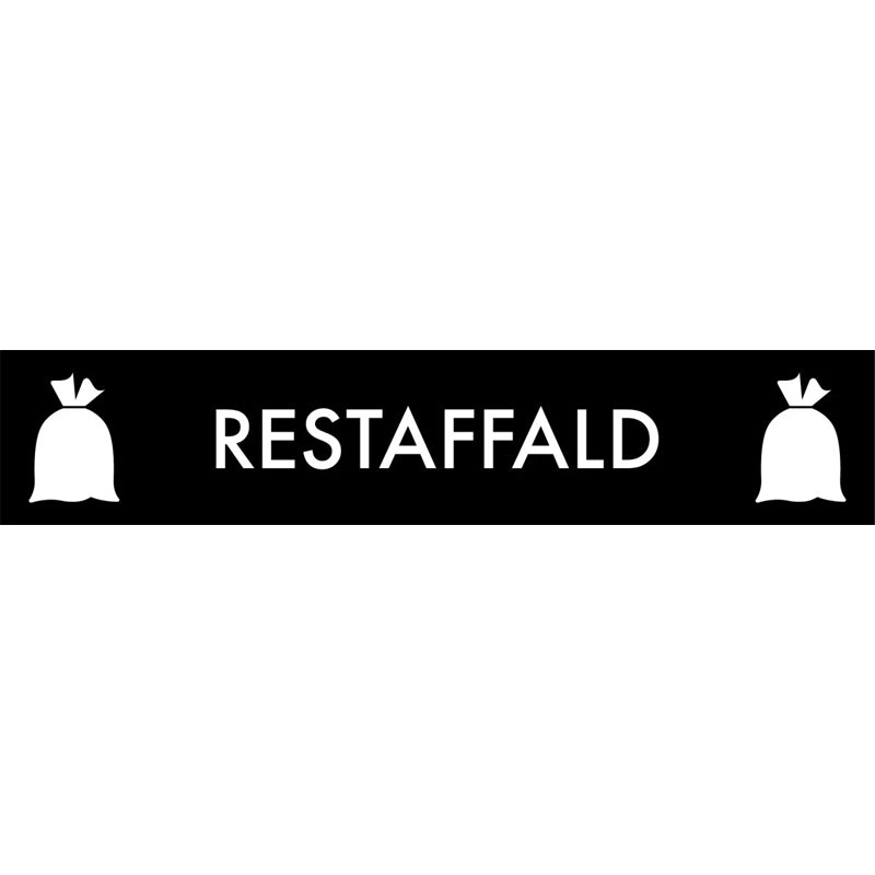 Etiket, Restaffald, 30x150mm, sort