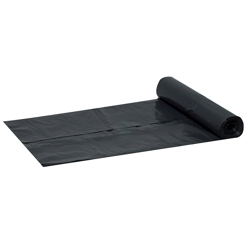 Affaldssække, 35 µm, 700 x 1100 mm, genanvendt LDPE, sort, 100 l, rulle a 10 stk