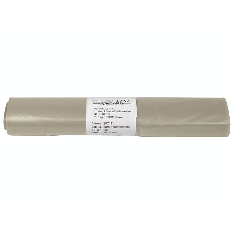Affaldssække, 53 µm, 900 x 900 mm, LD-PE, transparent, 100 l, rulle a 10 poser