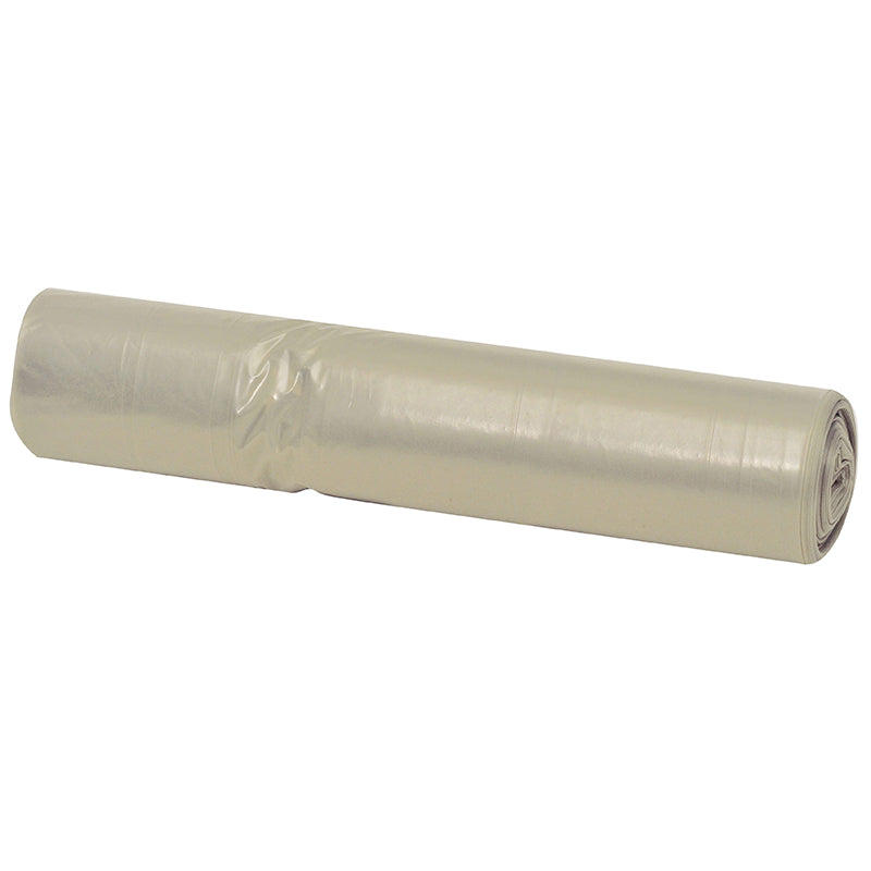 Affaldssække, 70 µm, 700 x 1100 mm, genanvendt LDPE, transparent, 100 l, rulle a 10 poser