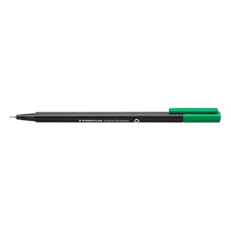 Fineliner, Staedtler Triplus, 0,3MM, grøn, 20 Units