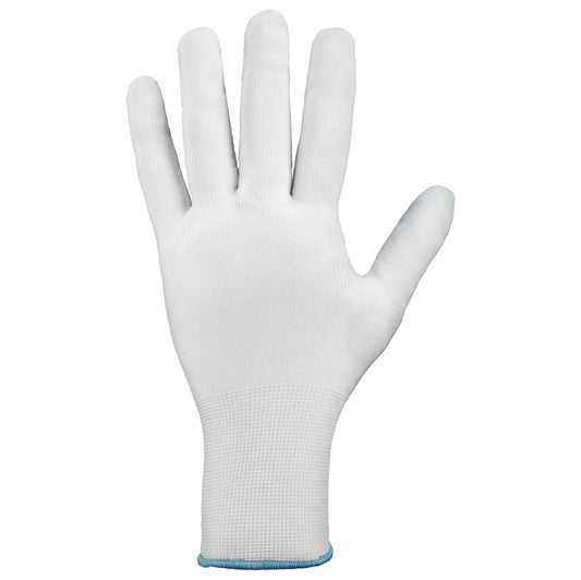 Skærehandske, Laiwu 0326 finstrikket handske, nylon/polyamid, hvid, pakke med 6 par