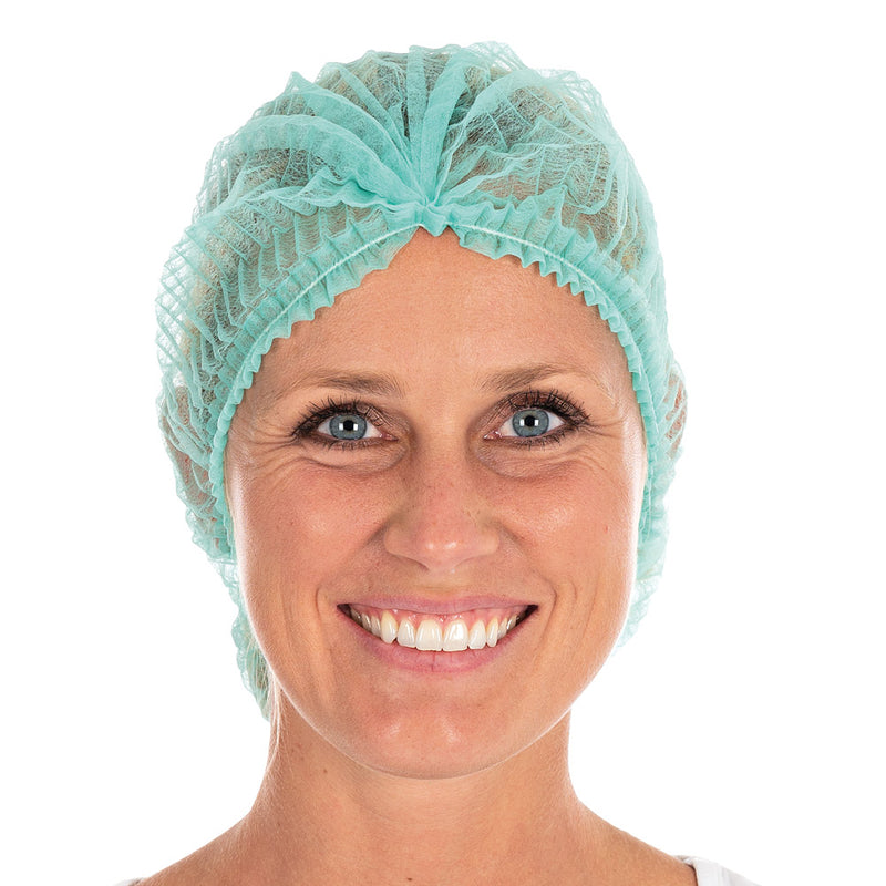 Engangs hårnet, Mop-Cap 50cm, Non-woven, grøn, pakke a 1000 stk