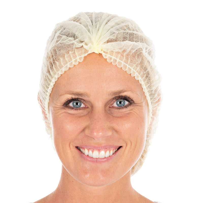 Engangs-hårnet, Mop-cap 55 cm, non-woven, gul, pakke á 1000 stk.