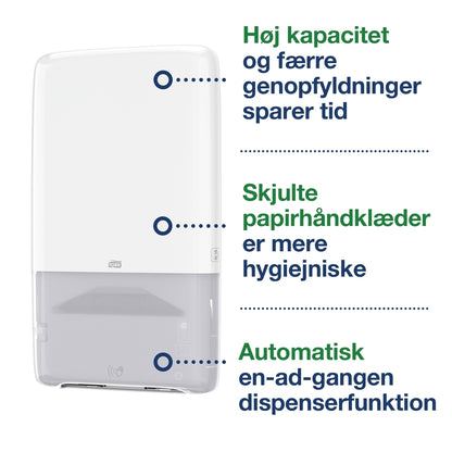 Papirhåndklæde dispenser, Tork, H5, Peakserve Automatic, hvid, 1 stk