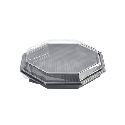 Plastbakke, Duni Octaview, m/hængslet låg, 1000 ml, 230x230x50mm, A-PET, grå, karton a 192 stk