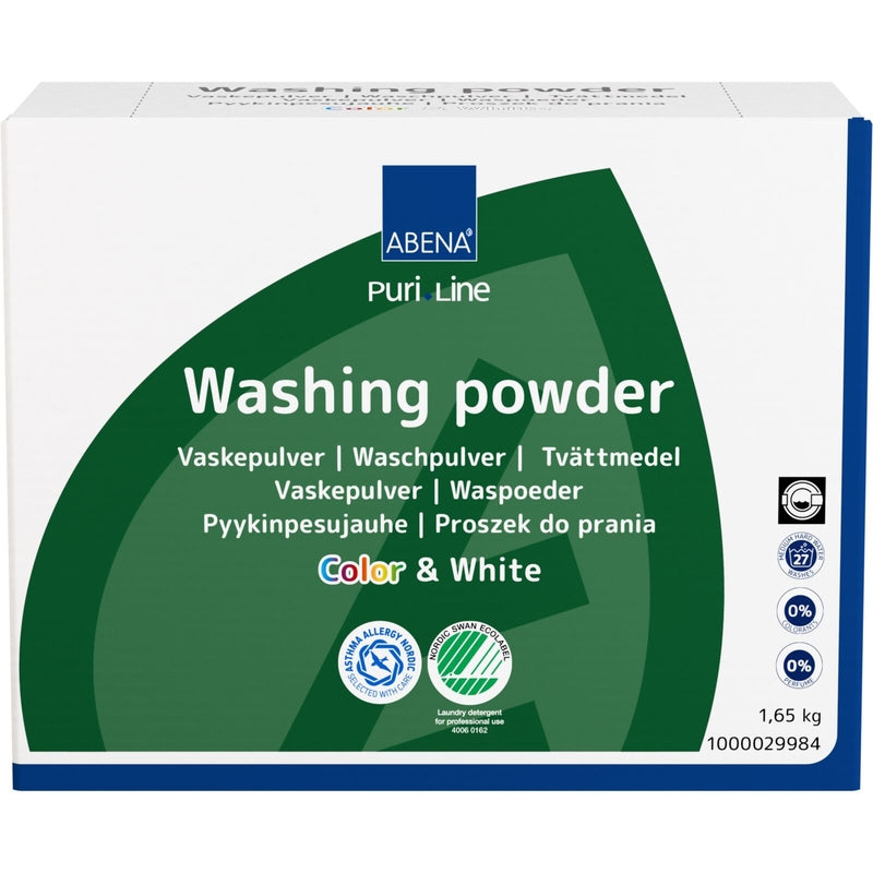 Vaskepulver, Kulørt og hvidt uden farve og, Puri-Line 1,65kg