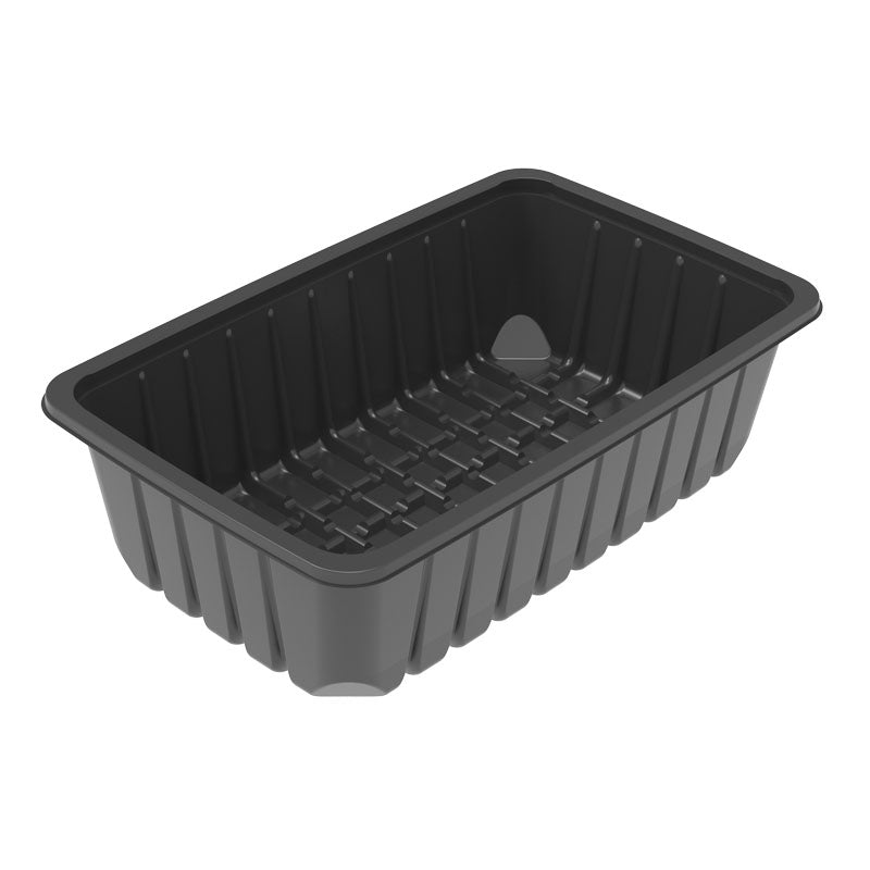 Plastbakke, Færch, K 81-75S, 1-rums, Rektangulær, 261x160x74mm, PP, sort, karton a 252 stk