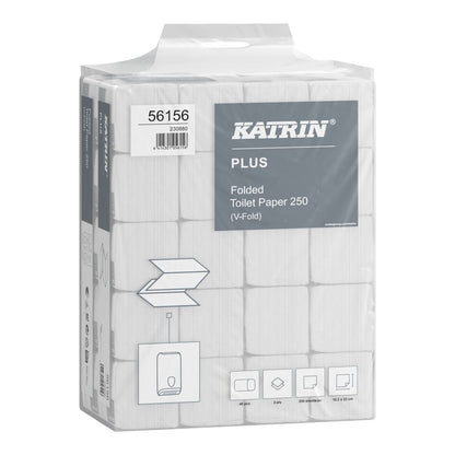 Toiletpapir Ark, Katrin, Plus, Bulk, hvid, 103mmx230mm, æske a 40 x 250 ark