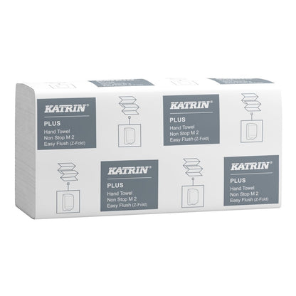 Papirhåndklæder ark, Katrin, Easy Flush, hvid, 203mmx255mm, kasse a 2835 ark