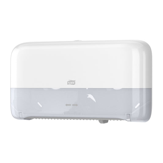 Toiletpapirdispenser ruller, Tork, T2 Mini Twin, hvid, 432mmx146mm x 275mm