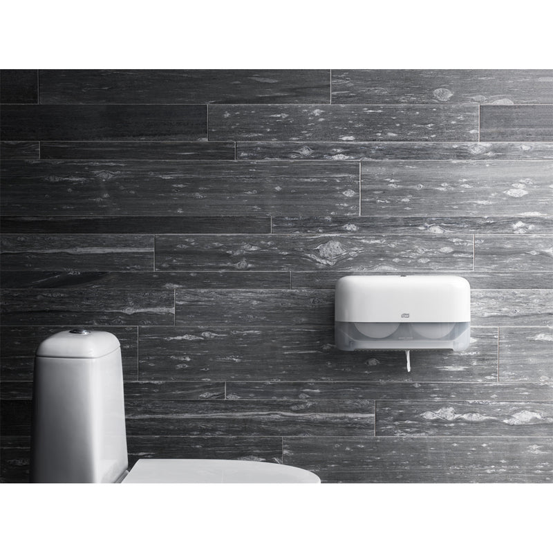 Toiletpapirdispenser ruller, Tork, T7, T7 Mid-Size Twin, hvid, 360mmx130mm x 207mm