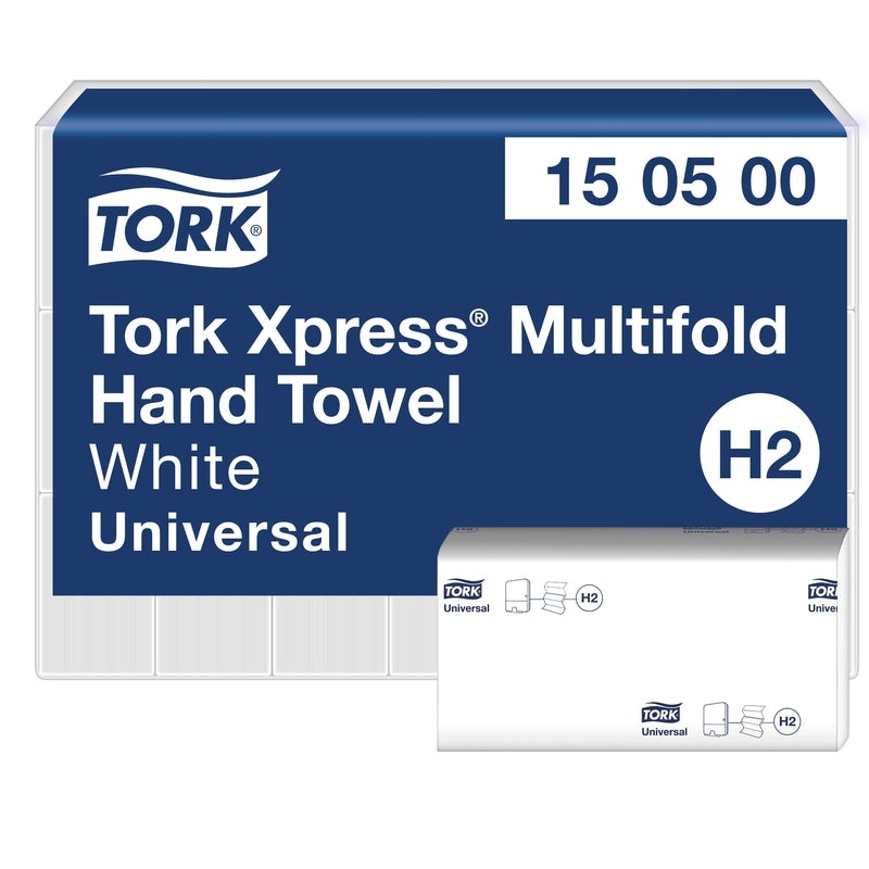 Papirhåndklæder ark, Tork, Universal, H2, 1 lag, ubleget, 196mmx255mm, 5040 stk, FSC Recycled Credit
