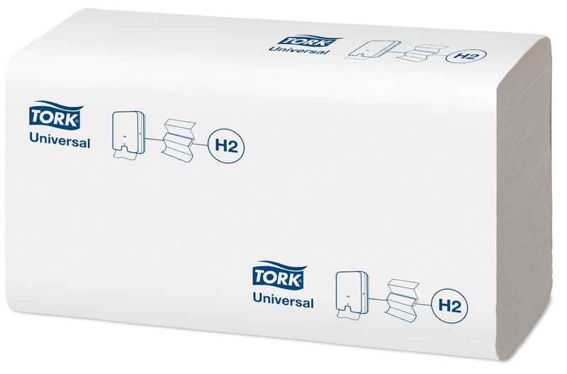 Papirhåndklæder ark, Tork, Universal, H2, 1 lag, ubleget, 196mmx255mm, 5040 stk, FSC Recycled Credit