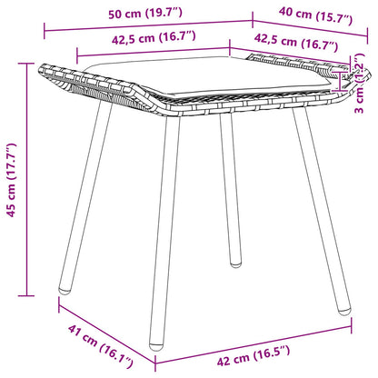 Havebænke 2 stk Sort 50x40x45 cm Poly Rattan
