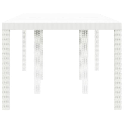 Havebord Hvid 200x100x73 cm Poly Rattan