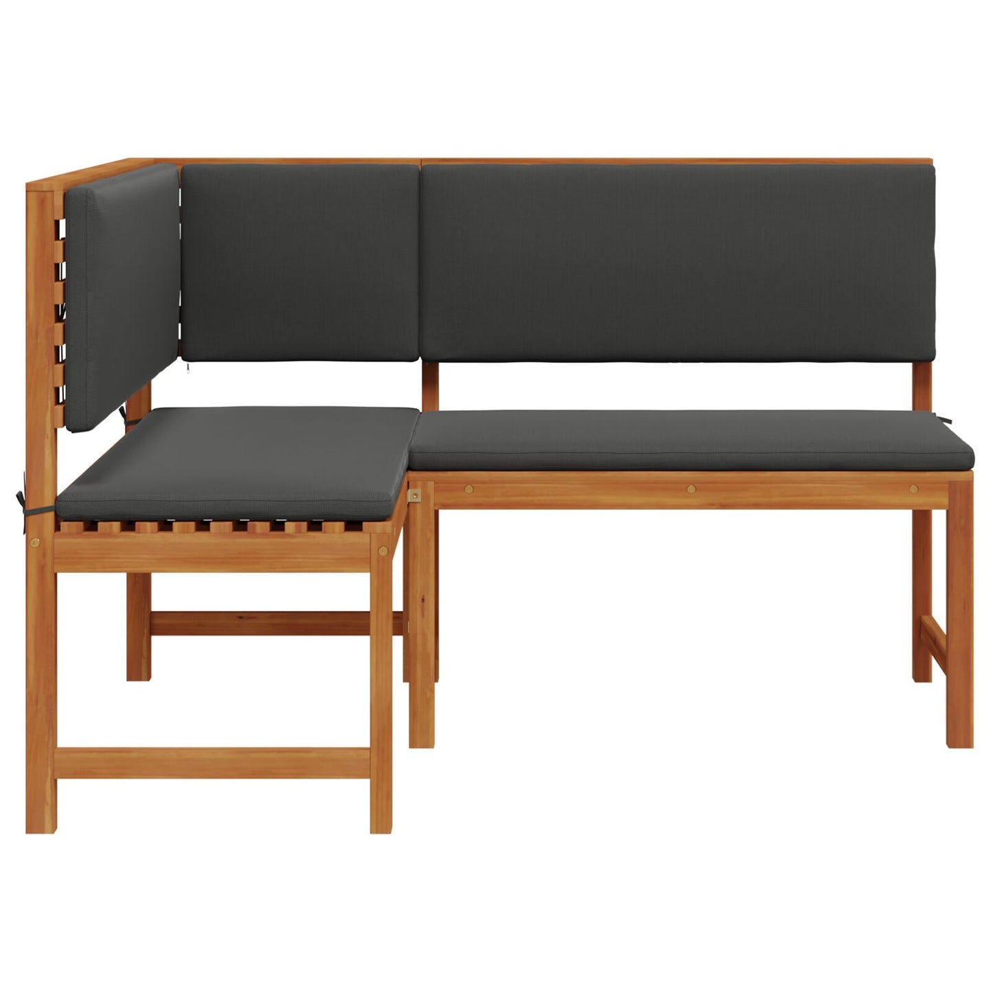 Havnehjørnebænk med puder 140x100x91 cm Solid akacietræ