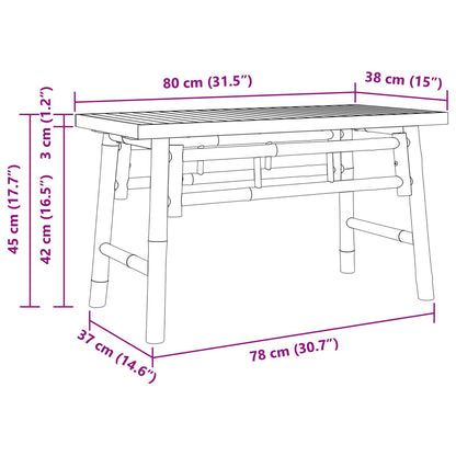 Havebænk 80x38x45 cm Bambus