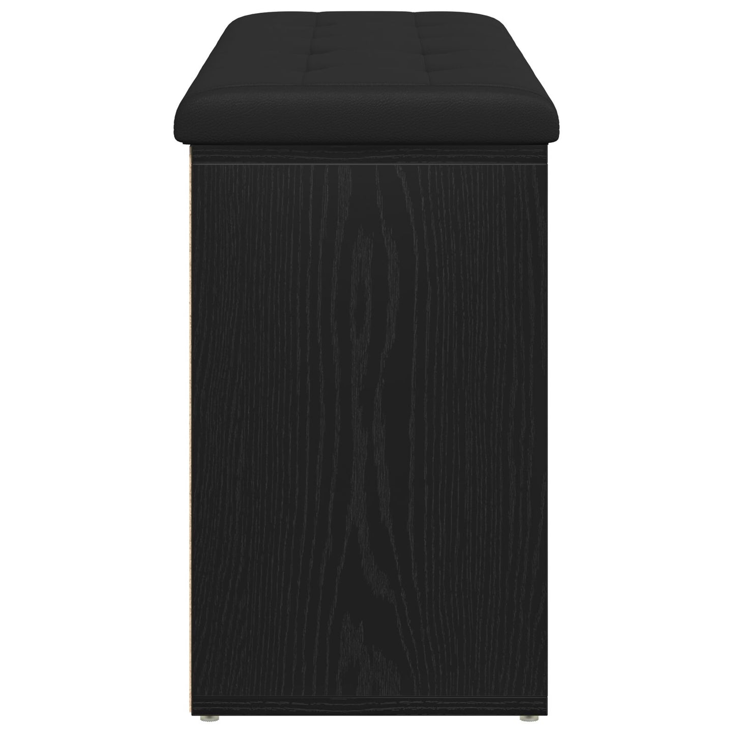 Opbevaringsbænk Sort Eg 100x30x48 cm Komprimeret Træ