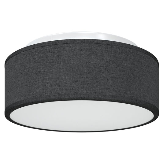 Loftlampe Flush Mount Sort Ø 30 cm Stof E27
