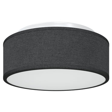 Loftlampe Flush Mount Sort Ø 30 cm Stof E27