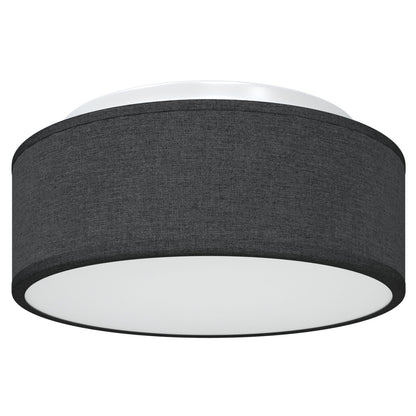 Loftlampe Flush Mount Sort Ø 30 cm Stof E27