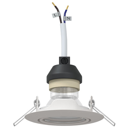 Lamper Sæt med 12 Hvid Plast 9 cm Indbyggede Loftlamper Rund