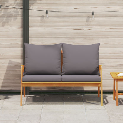 Havebænk med Puder 115x65x71 cm Massiv Træ Akacietræ