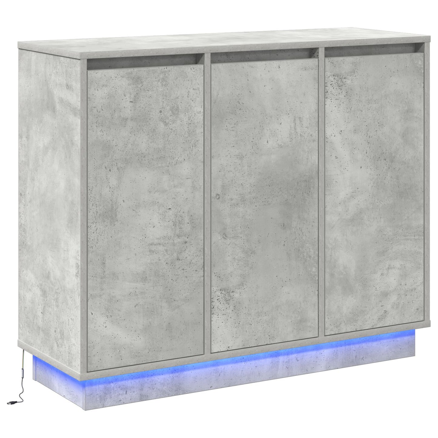 Skab med LED i betongrå 90x32x75 cm lavet af konstrueret træ