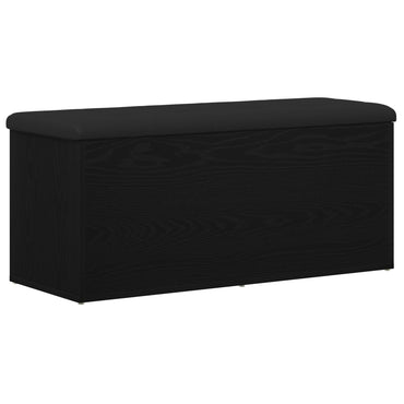 Opbevaringsbænk Sort Eg 100x40x45 cm Ingeniørtræ