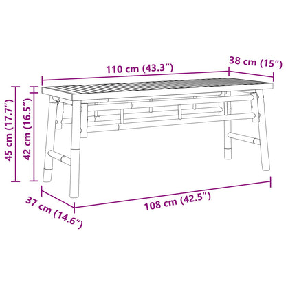 Havebænk 110x38x45 cm Bambus