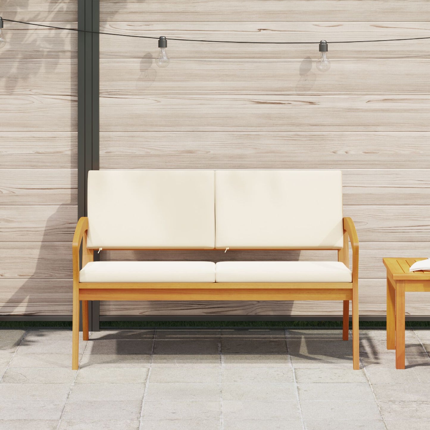 Havebænk med puder 115x70x72 cm Massivt akacietræ
