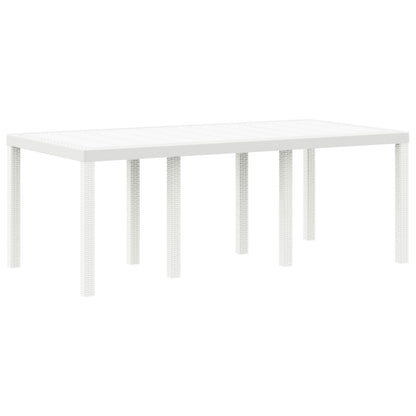 Havebord Hvid 200x100x73 cm Poly Rattan